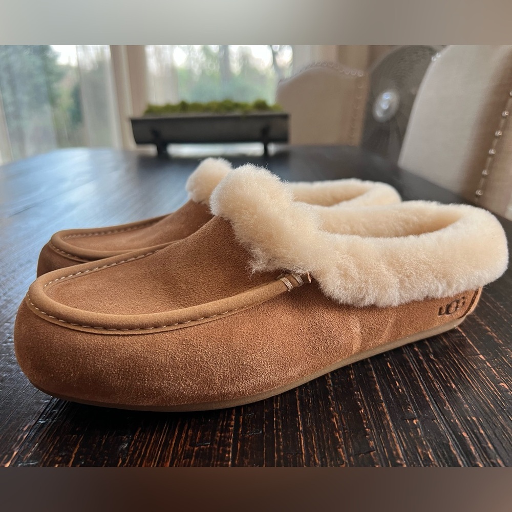 UGG Ansley Mule Chestnut Suede Slippers Women’s Size 6 - Picture 3 of 11
